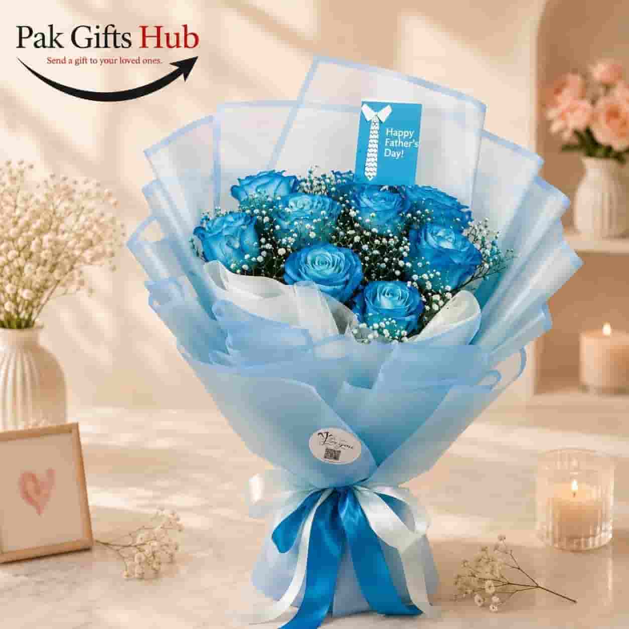 Blue Rose Father’s Day Bouquet