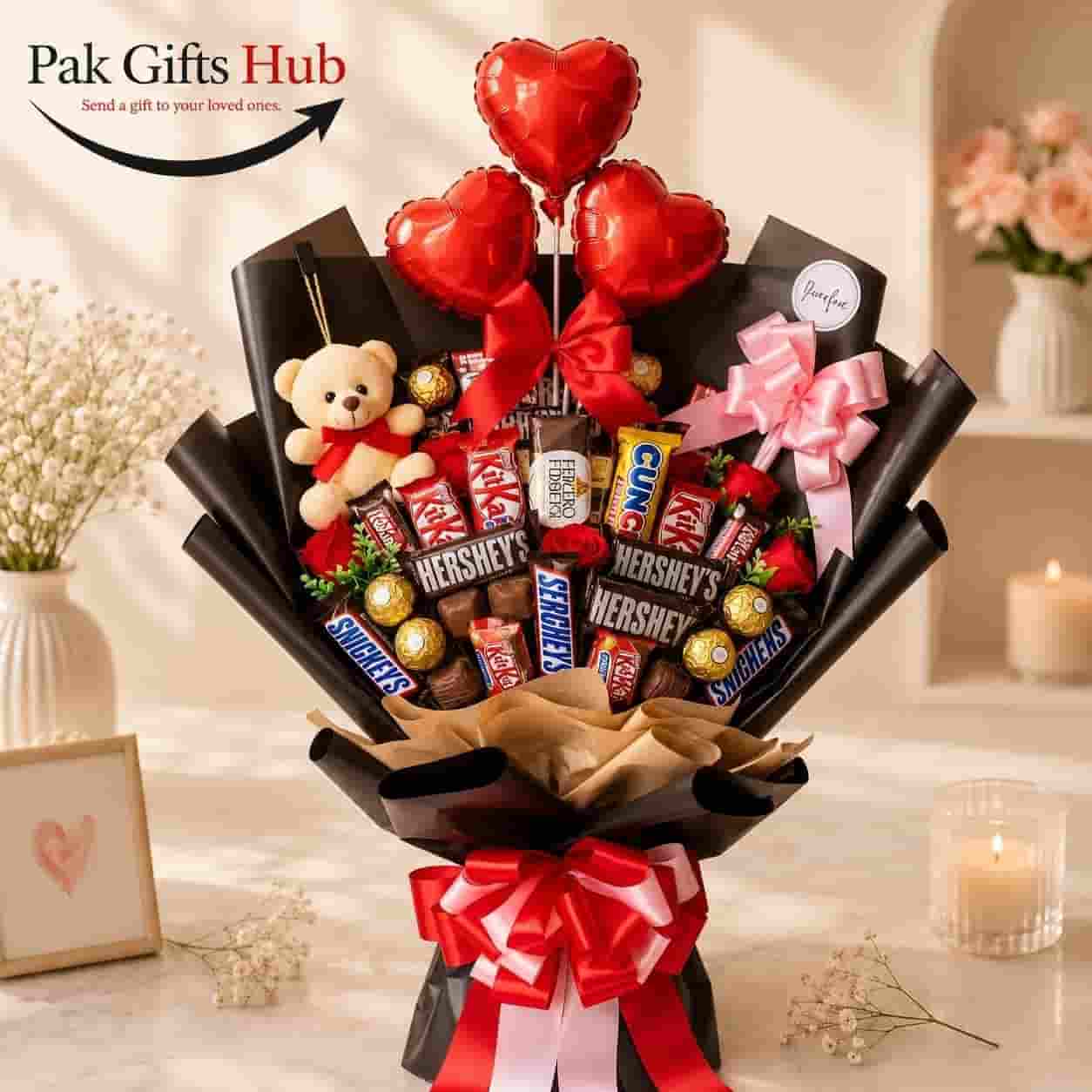 Chocolate & Teddy Gift Bouquet