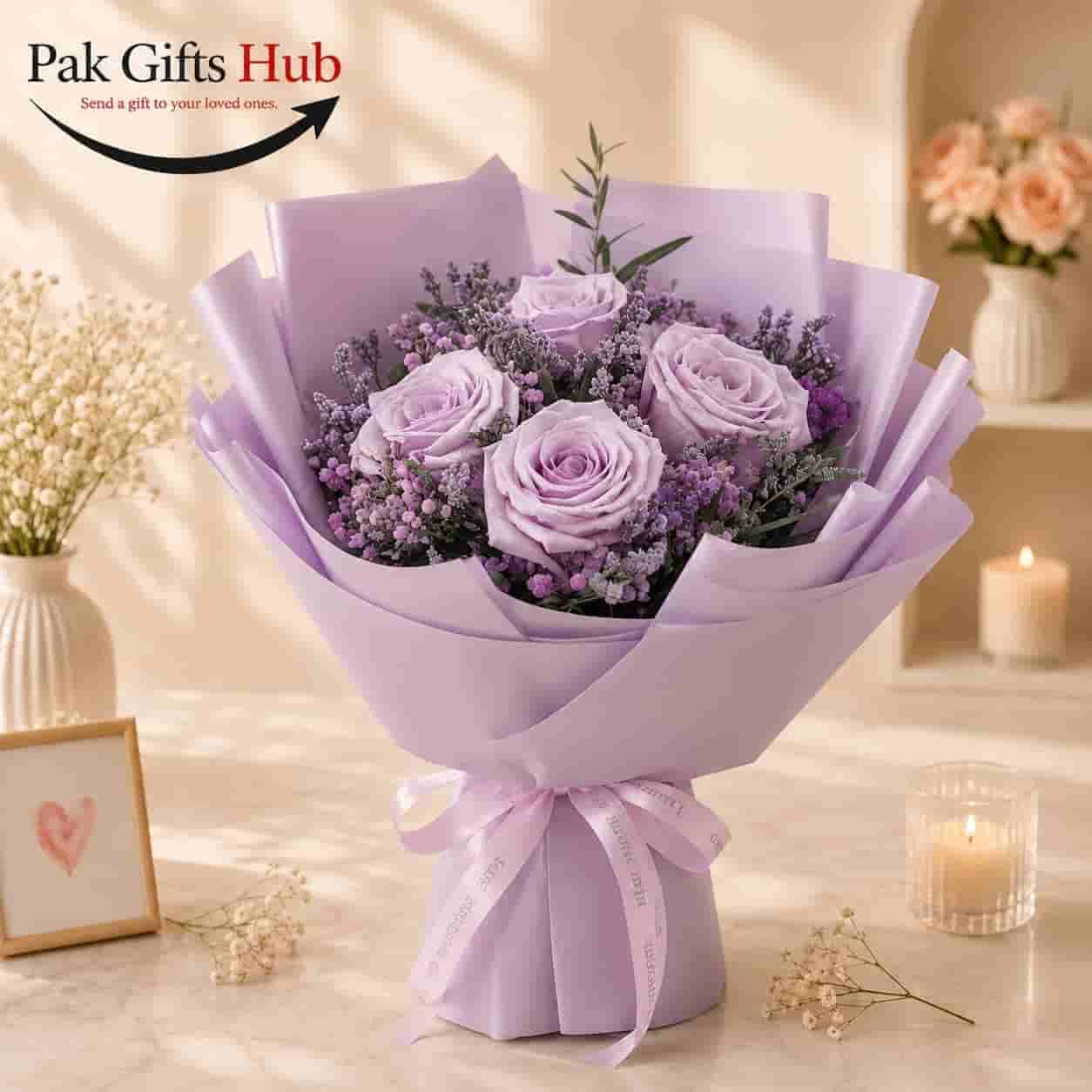Elegant Lavender Rose Bouquet