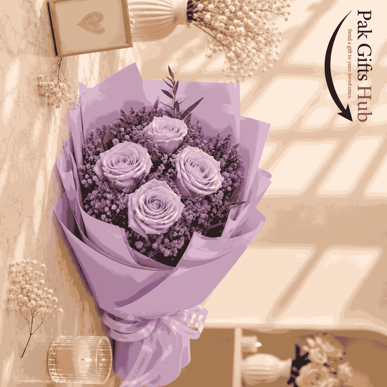 Elegant Lavender Rose Bouquet