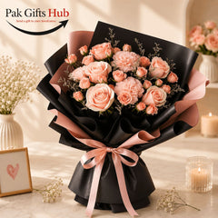 Elegant Peach Rose Bouquet