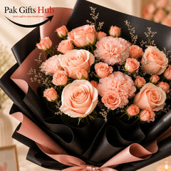 Elegant Peach Rose Bouquet