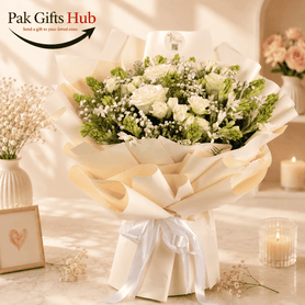 Elegant White & Green Flower Bouquet