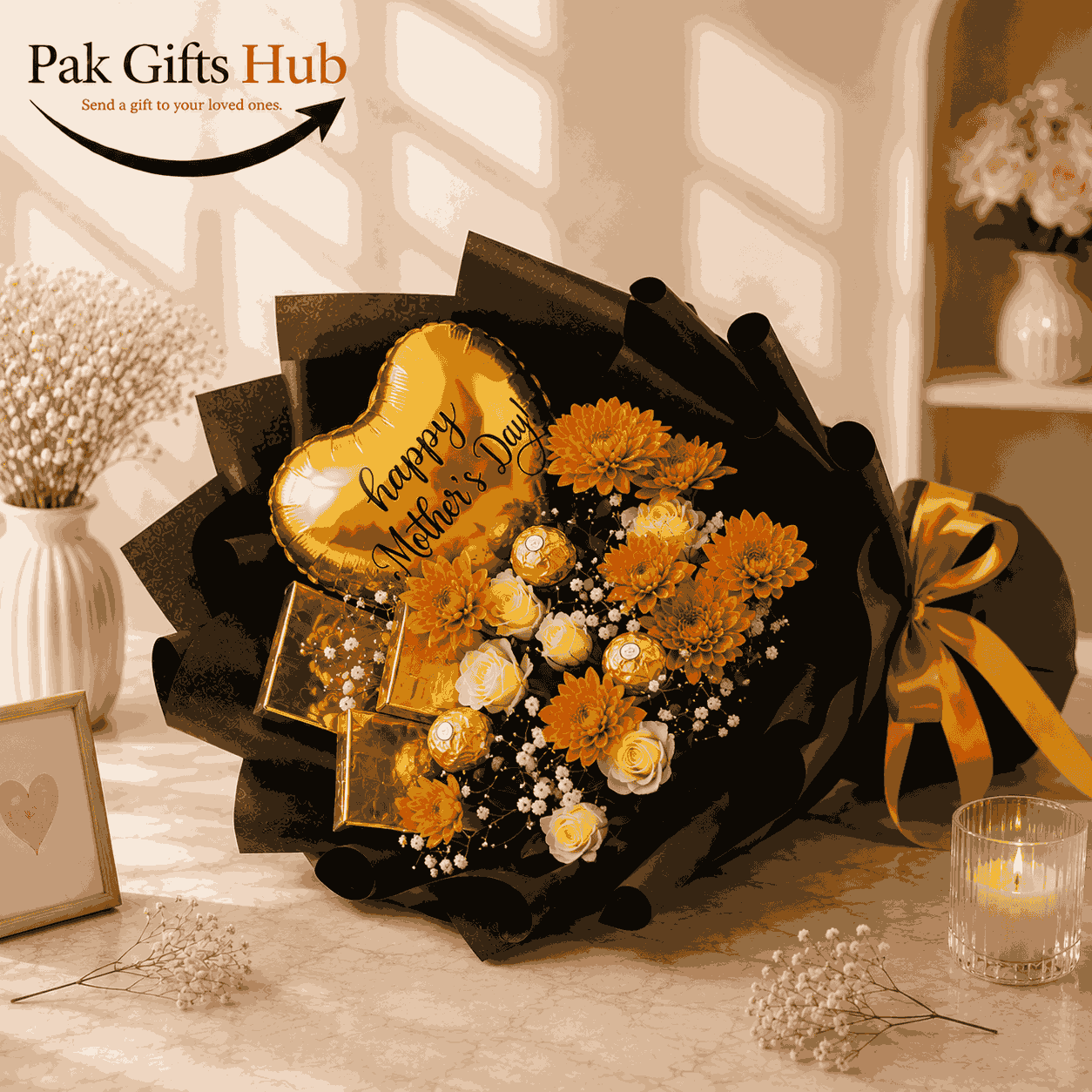 Flower & Chocolate Gift Bouquet