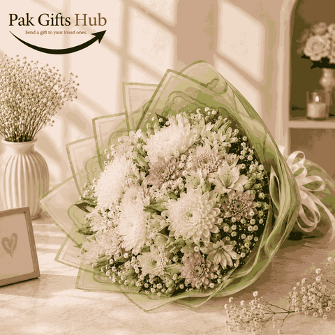Pink & White Chrysanthemum Bouquet