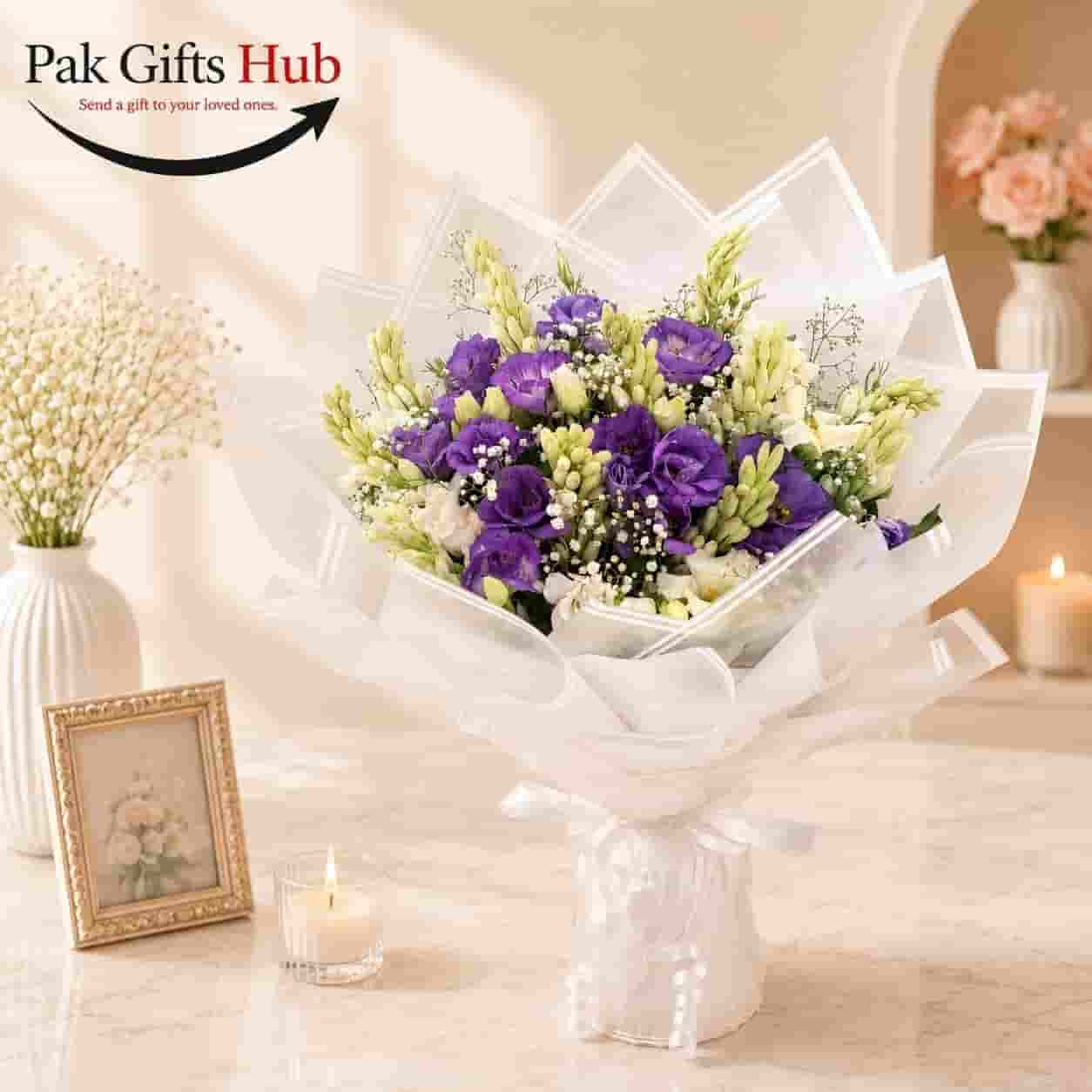 Purple Fresh Flower Bouquet