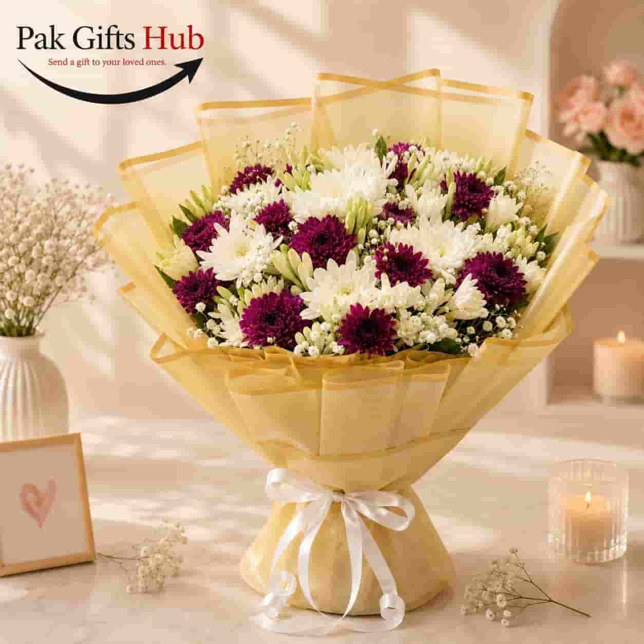 Purple & White Flower Bouquet