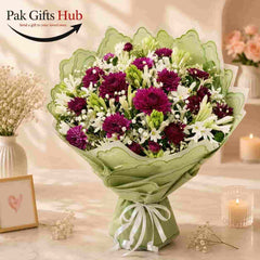 Purple & White Fresh Flower Bouquet