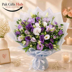 Purple & White Mixed Flower Bouquet