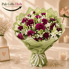 Purple & White Fresh Flower Bouquet