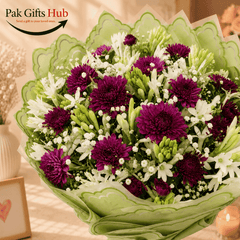 Purple & White Fresh Flower Bouquet