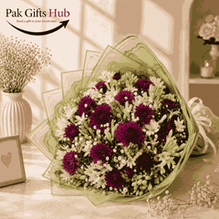 Purple & White Fresh Flower Bouquet
