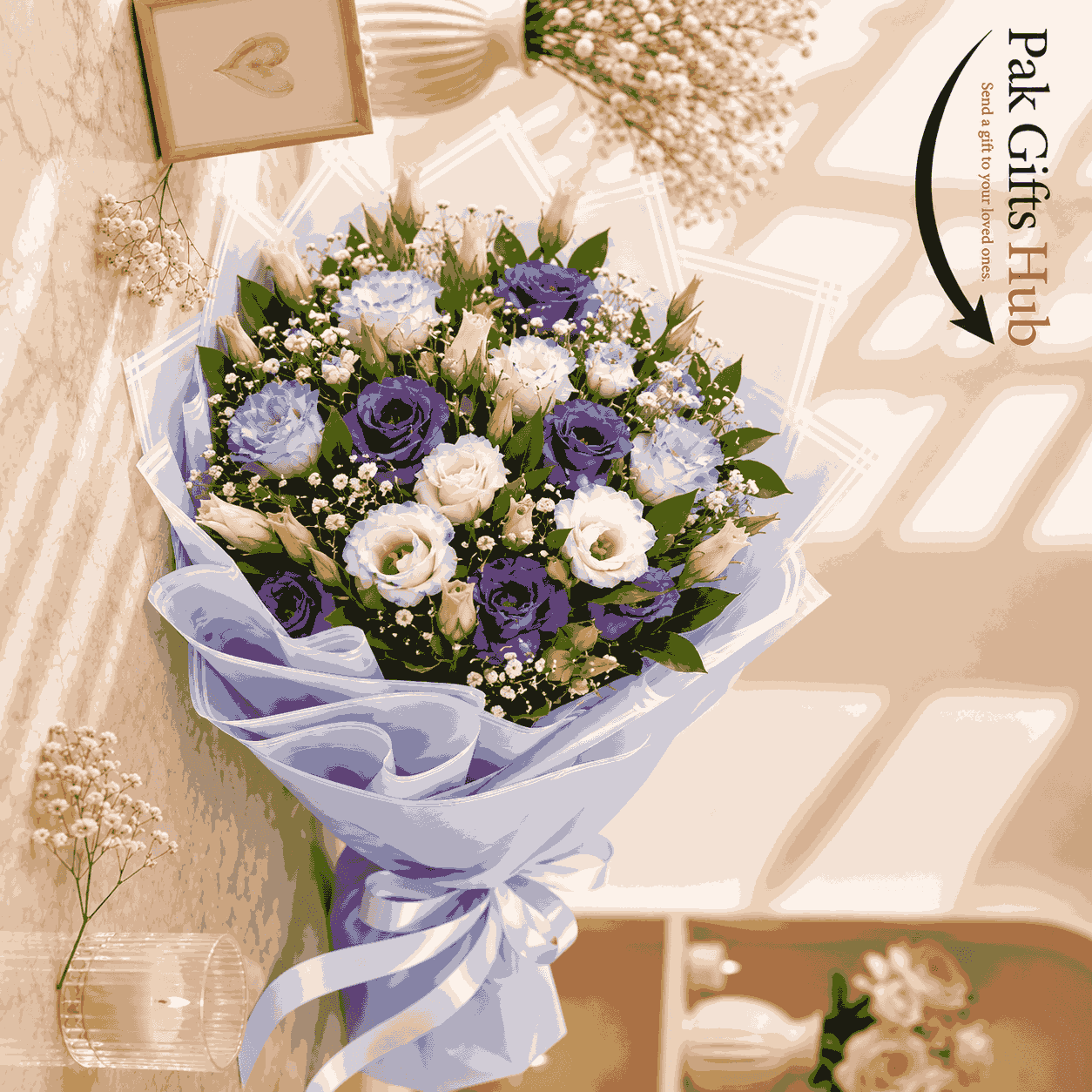 Purple & White Mixed Flower Bouquet