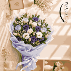 Purple & White Mixed Flower Bouquet