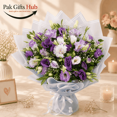 Purple & White Mixed Flower Bouquet