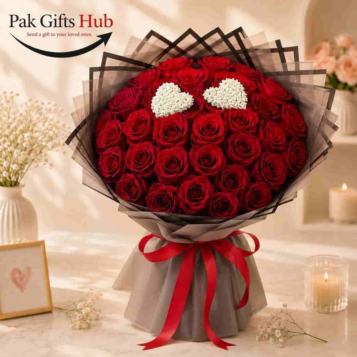 Red Rose Heart Bouquet